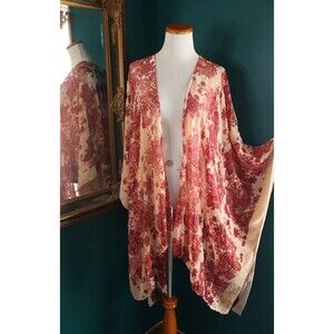 Torrid Burnout Velvet Sheer Ruana Kimono Paisley Fairygrunge Practical Magic OS